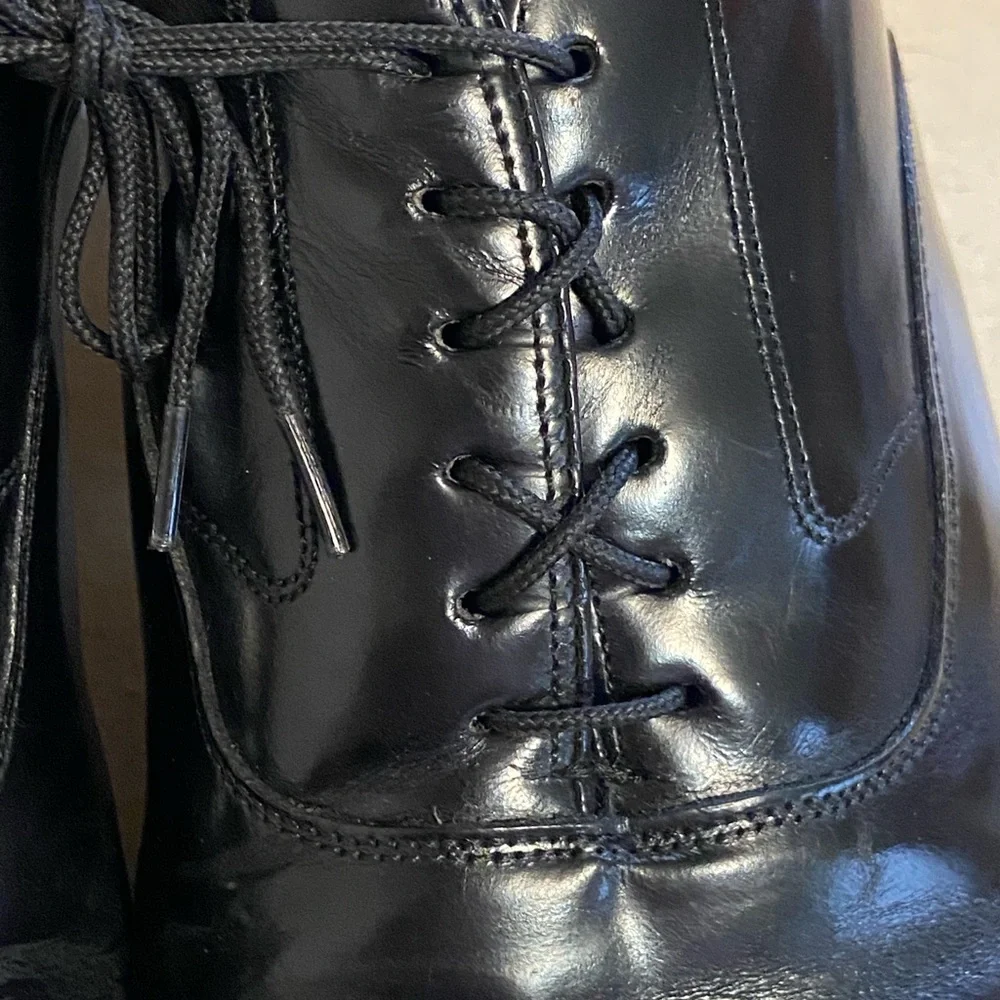 Johnston & Murphy Men’s 11D Black Leather‎ Cap Toe Oxford Dress Shoes Italy